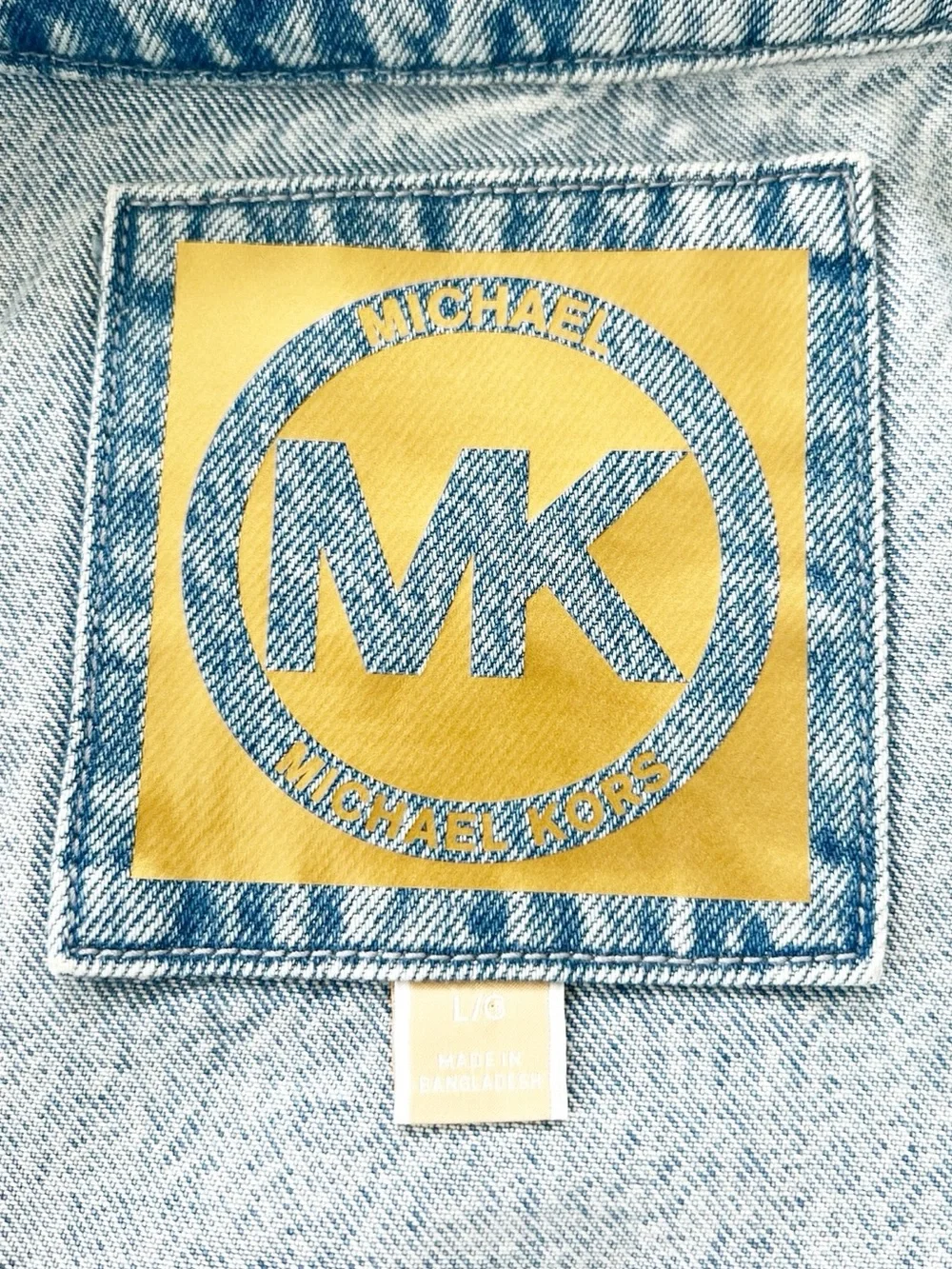 Michael Kors Cropped Jean Grommet Trim Jacket LG NWT